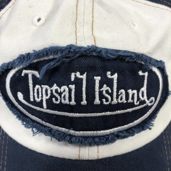 TOPSAIL ISLAND HAT CAP SUN & BEACH ADJUSTABLE DISTRESSED ONE SIZE FITS MOST OSFM - Picture 7 of 14